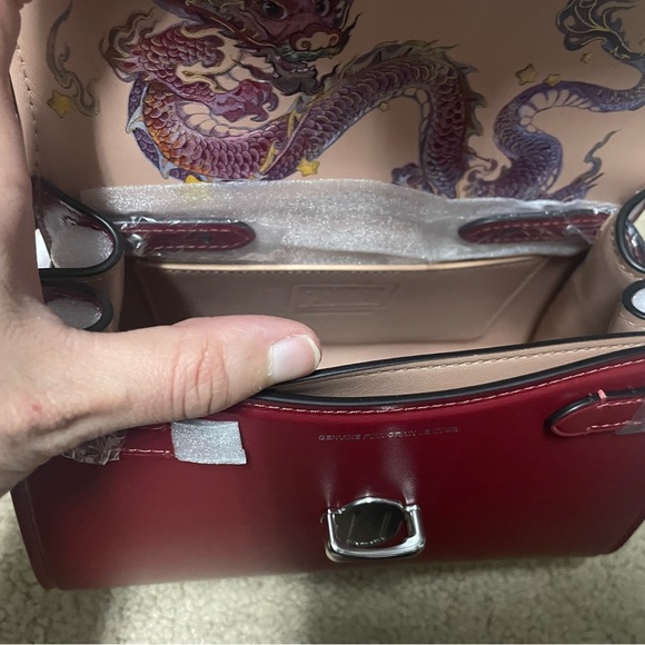 ***RARE*** Limited Edition: Coach Lunar year Dragon Ruby Red Sammy Top Handle 21 - Picture 7 of 16